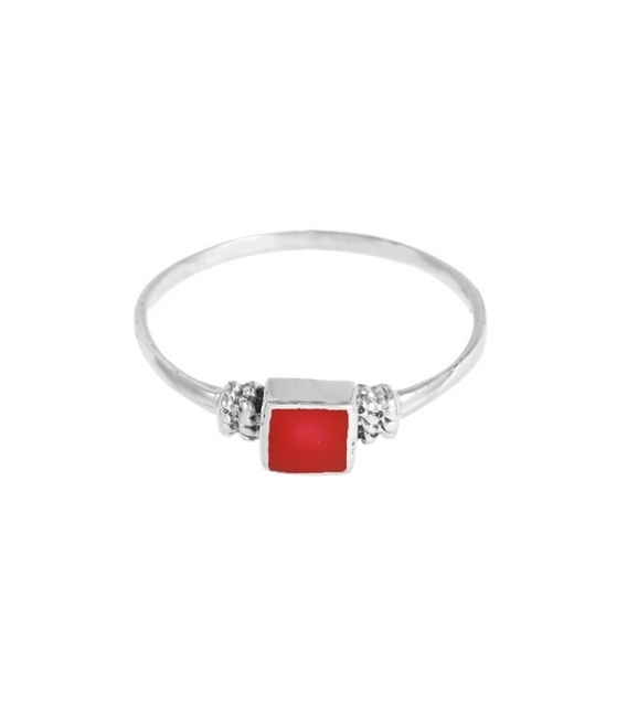 Anillo Coral Cuadrado