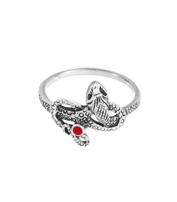 Anillo Plata Serpiente Corail