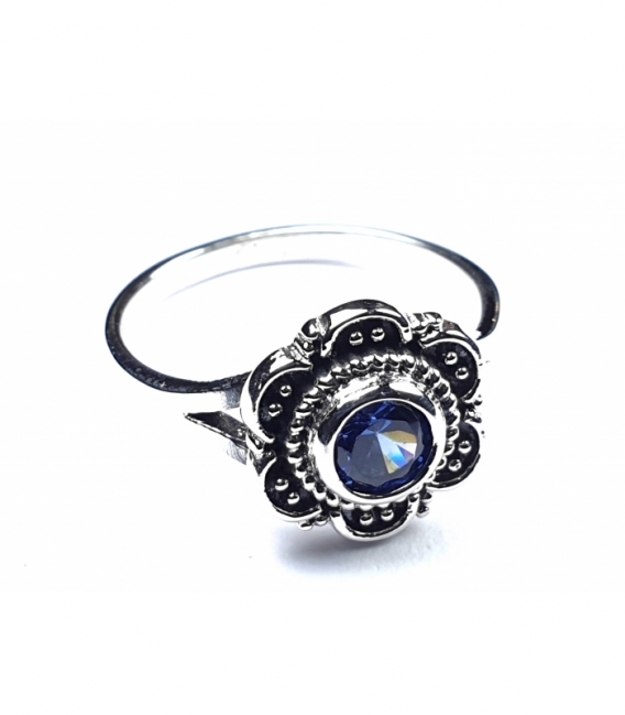 Bague Zirconium Bleue 203