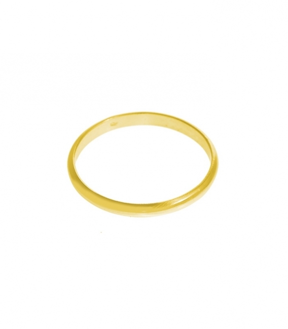 Anillo Plata Alianza 3mm Bañado en Oro