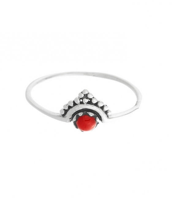 Bague Argent Corail