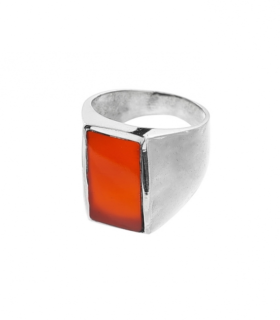 Anillo Sello Plata Granate 2,20cm