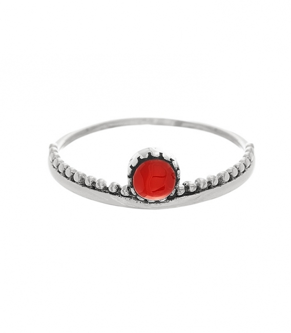 Anillo Plata Coral 5mm