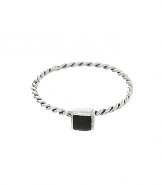 Bague Argent Onyx 4.5mm