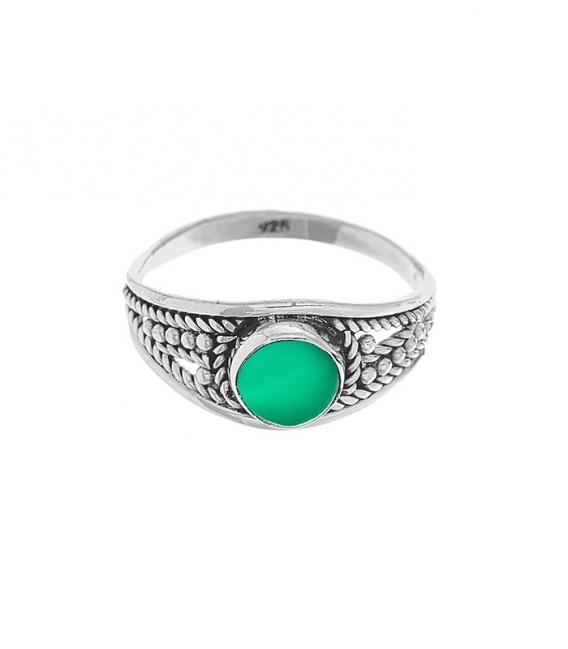 Bague Argent Jade 1,00cm 79