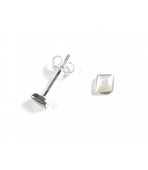 Boucles d'oreilles Argent Pierre 4mm. Prix Paire