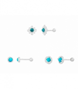 Boucles d'oreilles Piercing argent Turquoise