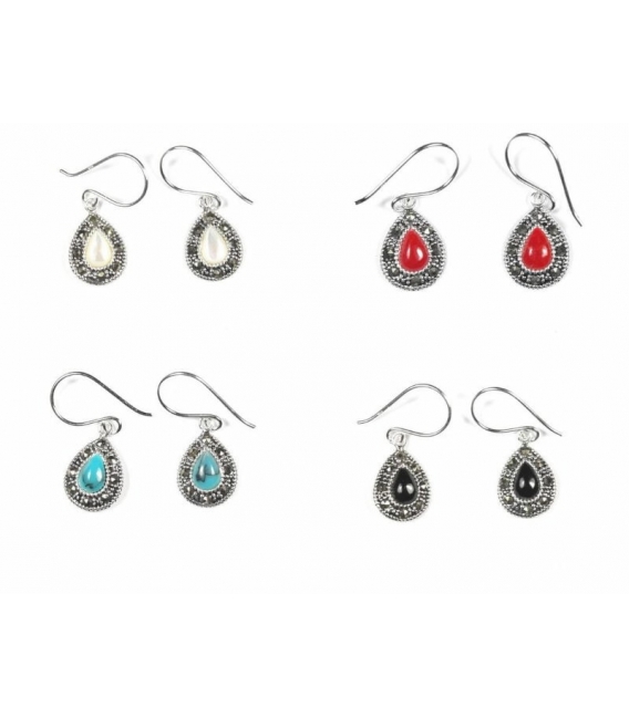 Boucles d'oreilles Argent Email