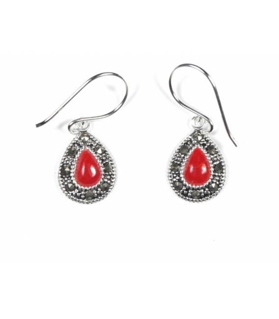 Boucles d'oreilles Argent Email