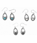 Boucles d'oreilles Argent Pierre 20mm. Prix Paire