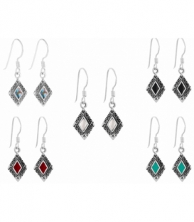 Boucles d'oreilles Argent Pierre 1,30cm. Prix Paire