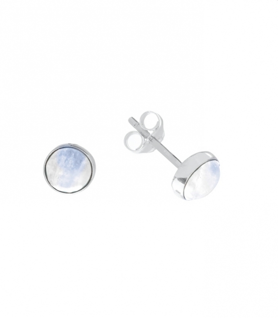 Boucles d'oreilles Argent Pierre 7mm. Prix paire