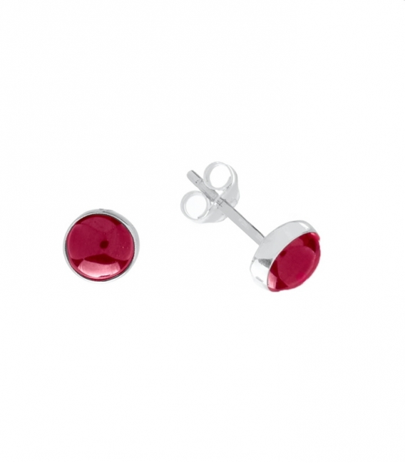 Boucles d'oreilles Argent Pierre 7mm. Prix paire