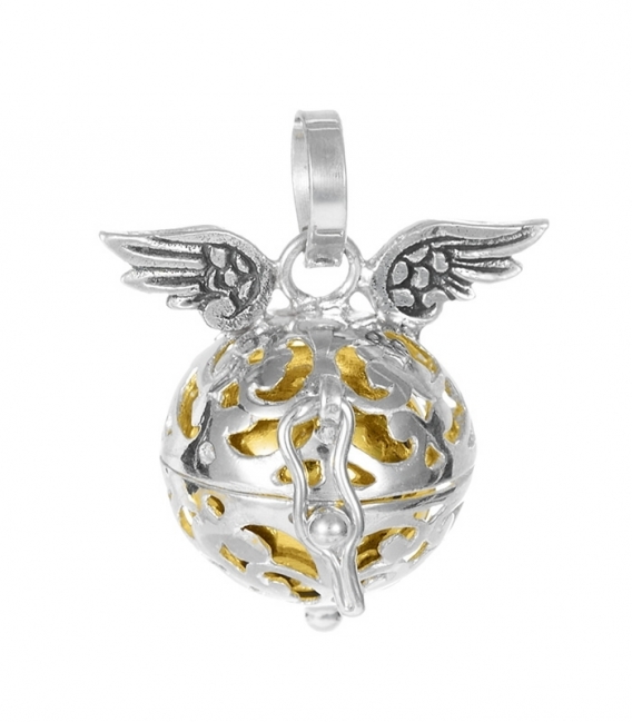 Pendentif Argent Appel aux Anges avec Boule Ø14mm