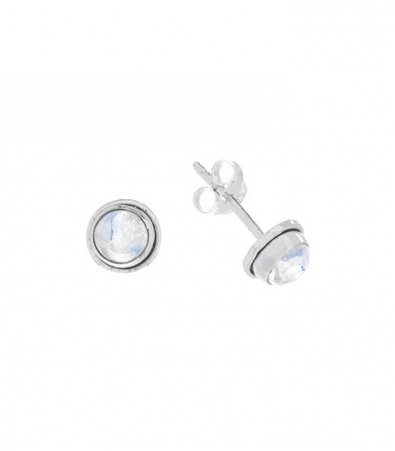 Boucles d'oreilles Argent Pierre 7mm. Prix paire