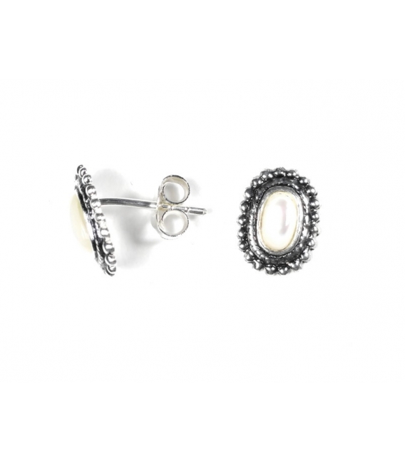 Boucles d'oreilles Argent Email 10mm. Prix paire