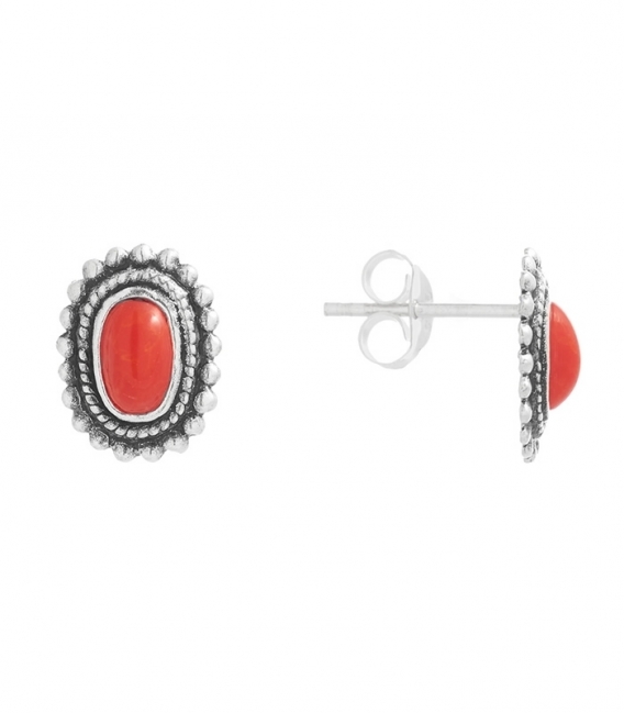 Boucles d'oreilles Argent Email 10mm. Prix paire