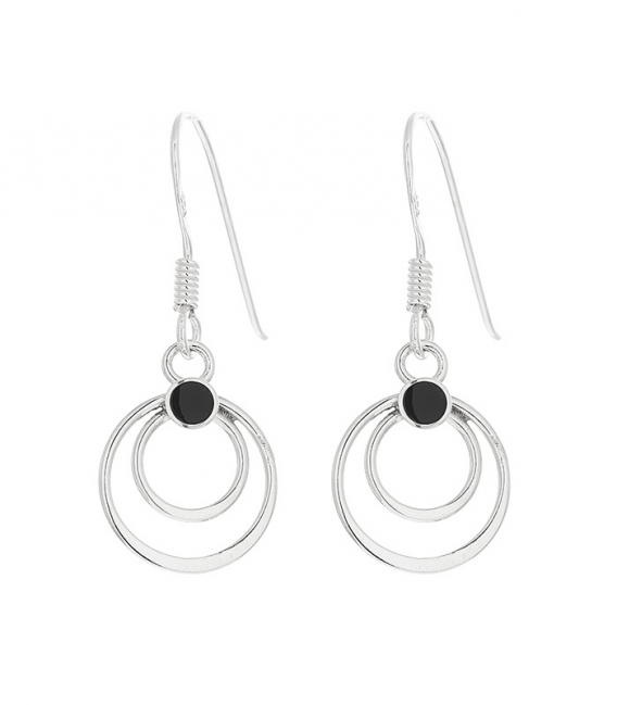 Boucles Argent d'oreilles Pierre Cercles 11mm