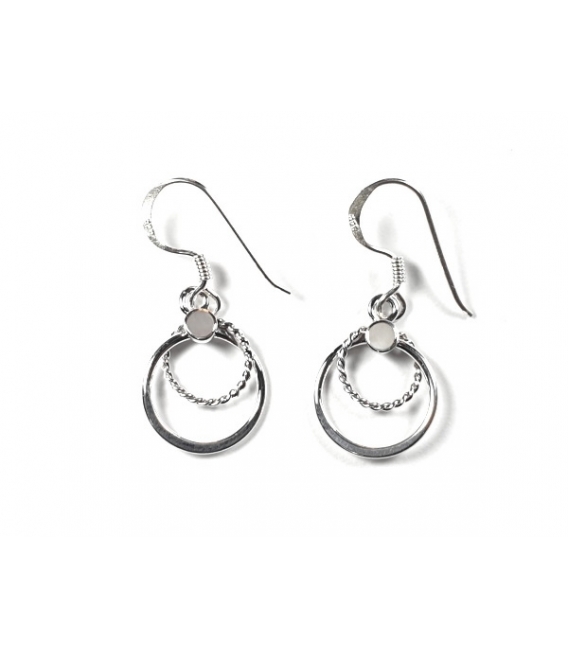 Boucles Argent d'oreilles Pierre Cercles 11mm