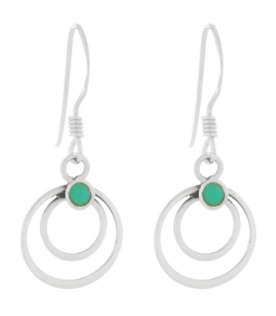 Boucles Argent d'oreilles Pierre Cercles 11mm