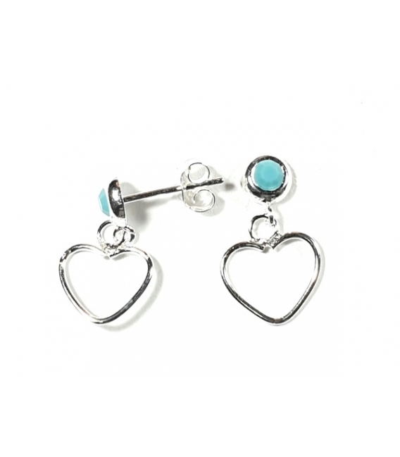 Boucles d'oreilles Argent Coeur Email