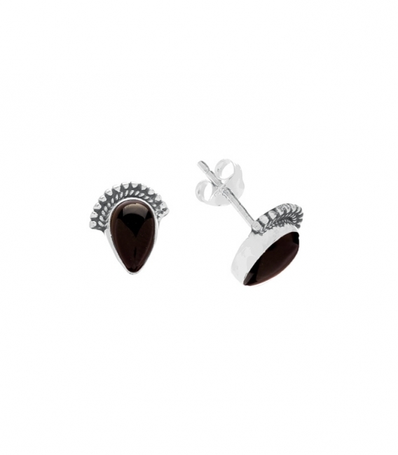 Boucles d'oreilles Argent Pierre 9X11mm. Prix paire