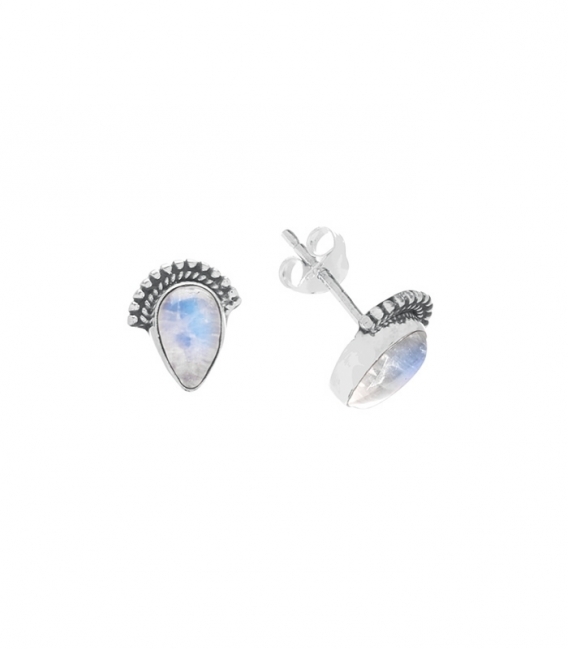 Boucles d'oreilles Argent Pierre 9X11mm. Prix paire