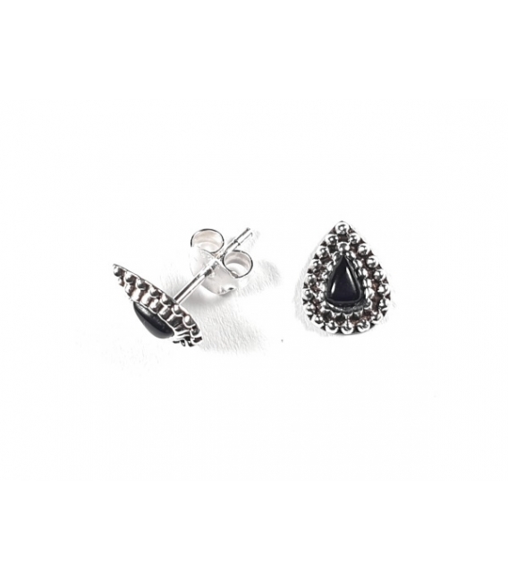 Boucles d'oreilles Argent Email 10mm. Prix paire