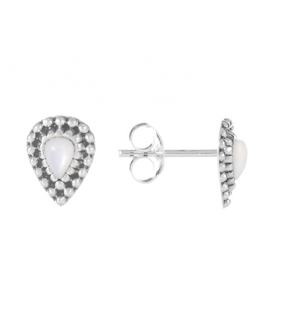 Boucles d'oreilles Argent Email 10mm. Prix paire