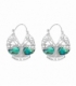 Boucles d'oreilles Argent Filigrane Pierre Ø23mm Prix Paire