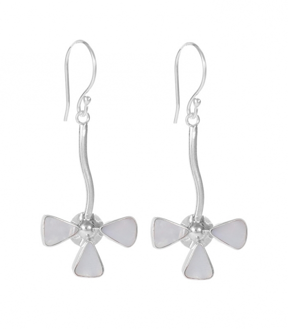 Boucles d'oreilles Argent Pierre 30mm. Prix paire