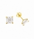 Boucles d’oreilles Argent Zirconium Carré Serties Plaqué Or. Prix pair