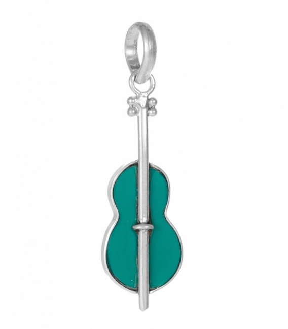 Colgante Plata Violin Piedra