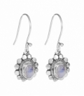 Boucles d'oreilles Vieil Argent Pierre de Lune Prix Paire