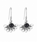 Boucles d'oreilles Vieil Argent Onyx Prix Paire