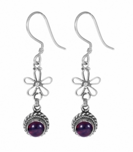 Boucles d'oreilles Vieil Argent Améthyste Prix Paire