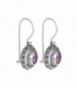 Boucles d'oreilles Vieil Argent Zirconium Violet Prix Paire