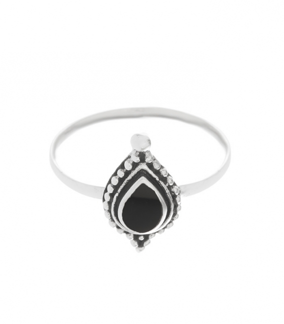 Bague Argent Onyx 14 X 8mm