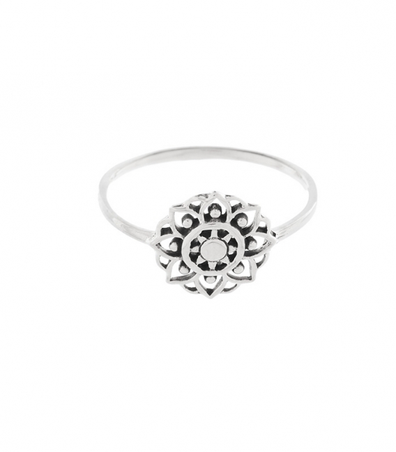 Bague Argent Mandala 10mm