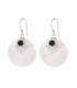 Boucle d'oreille Argent Cercle Nacre Onyx Prix Paire