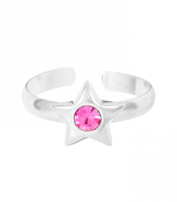 Bague Argent Pied Etoile Zirconium