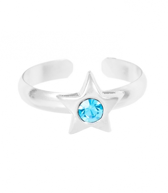 Bague Argent Pied Etoile Zirconium