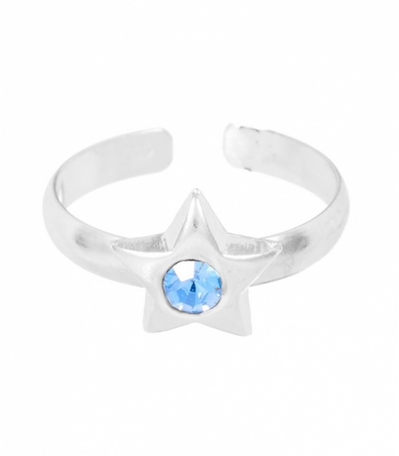 Bague Argent Pied Etoile Zirconium