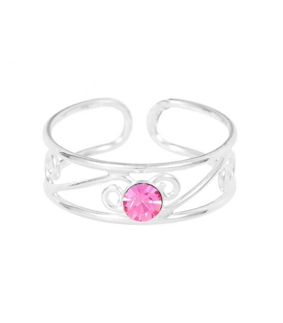 Bague Argent Pied Zirconium