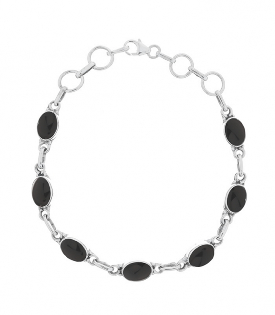 Pulsera Plata Siete Piedras 16+3cm