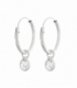 Creoles Argent Zirconium 12mm. Prix paire