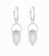 Creoles Argent 12mm Pierre. Prix paire