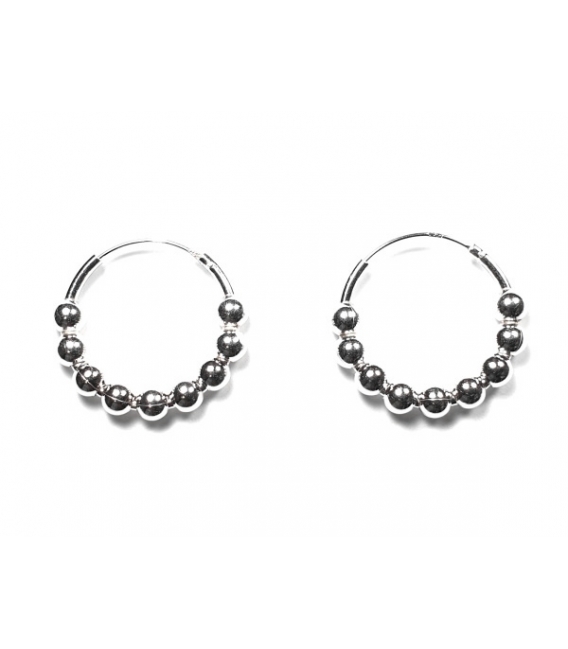 Créoles Argent Boules (4mm). Prix paire