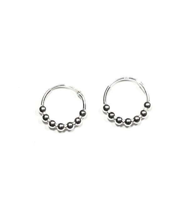 Créoles Argent Boules (3mm). Prix paire