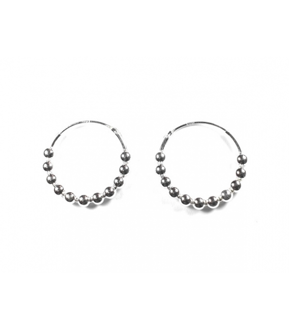 Créoles Argent Boules (3mm). Prix paire